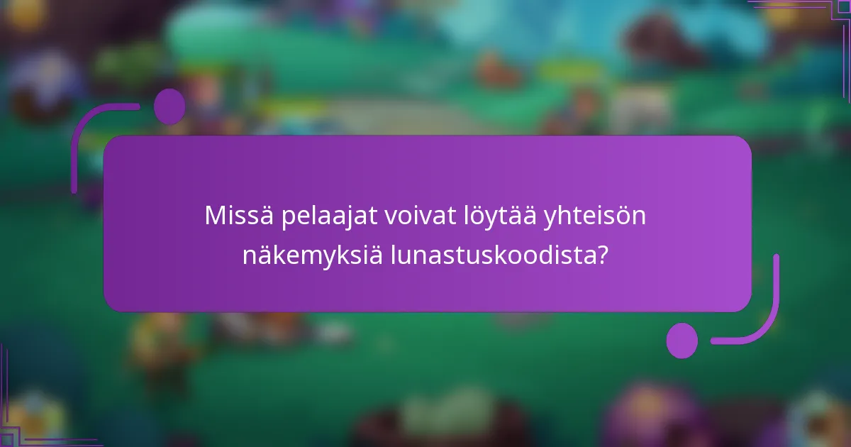 Missä pelaajat voivat löytää yhteisön näkemyksiä lunastuskoodista?